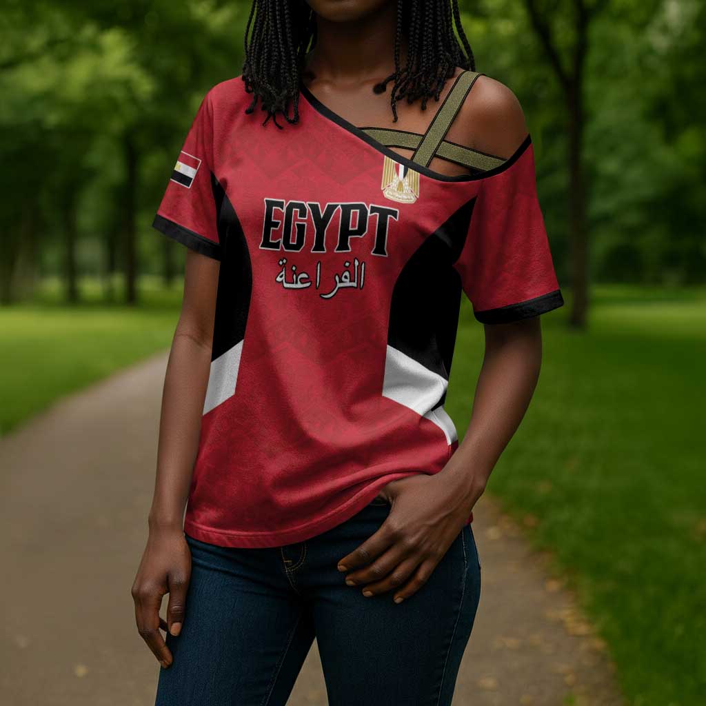 Custom Egypt Football Cross Shoulder Shirt Pharaohs Road To The World 2026 - Wonder Print Shop