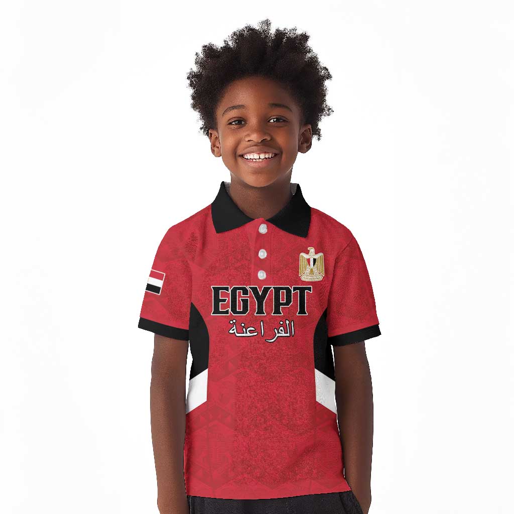 Custom Egypt Football Kid Polo Shirt Pharaohs Road To The World 2026 - Wonder Print Shop