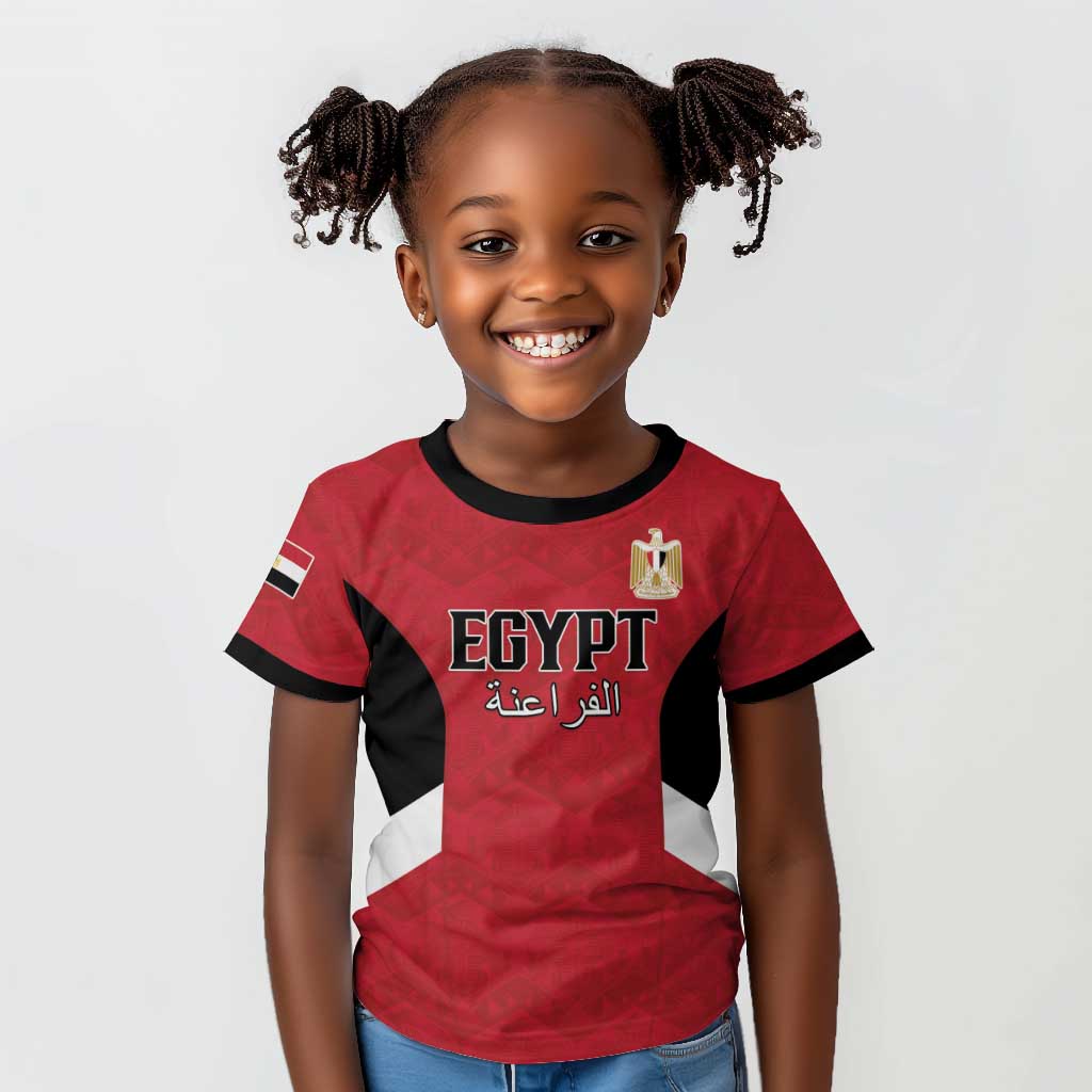 Custom Egypt Football Kid T shirt Pharaohs Road To The World 2026 - Wonder Print Shop