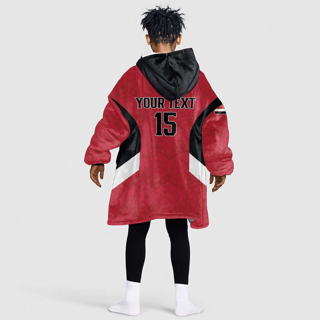 Custom Egypt Football Kid Wearable Blanket Hoodie Pharaohs Road To The World 2026 - Wonder Print Shop