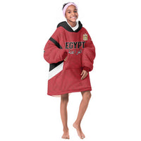 Custom Egypt Football Kid Wearable Blanket Hoodie Pharaohs Road To The World 2026 - Wonder Print Shop