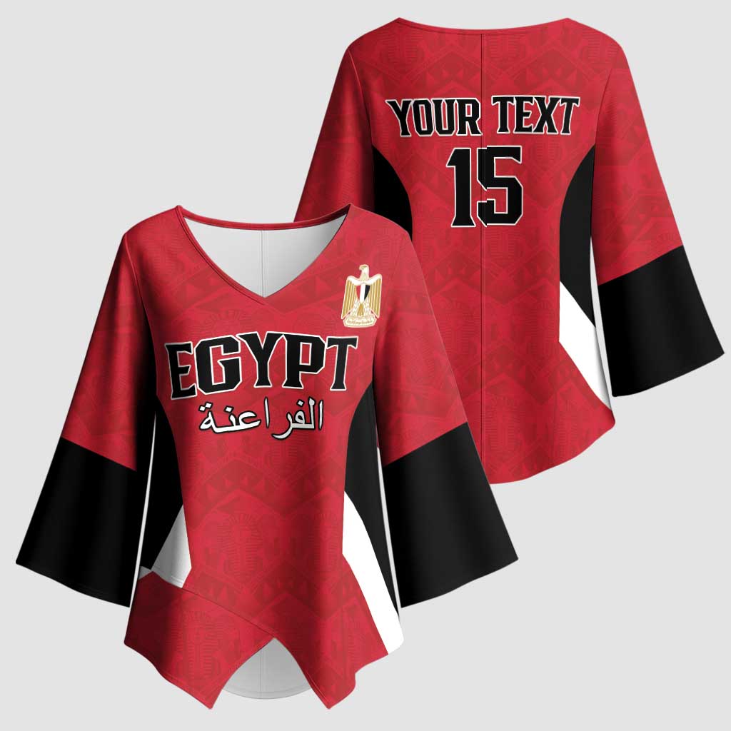 Custom Egypt Football Kimono Sleeve Blouse Pharaohs Road To The World 2026 - Wonder Print Shop
