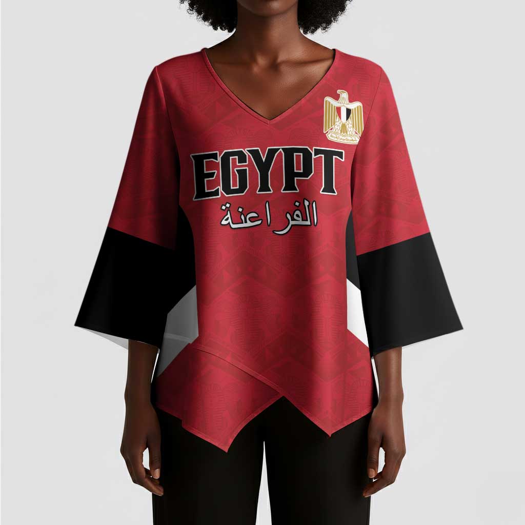 Custom Egypt Football Kimono Sleeve Blouse Pharaohs Road To The World 2026 - Wonder Print Shop