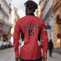 Custom Egypt Football Long Sleeve Button Shirt Pharaohs Road To The World 2026 - Wonder Print Shop