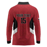 Custom Egypt Football Long Sleeve Polo Shirt Pharaohs Road To The World 2026 - Wonder Print Shop
