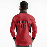 Custom Egypt Football Long Sleeve Polo Shirt Pharaohs Road To The World 2026 - Wonder Print Shop