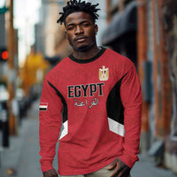 Custom Egypt Football Long Sleeve Shirt Pharaohs Road To The World 2026 - Wonder Print Shop