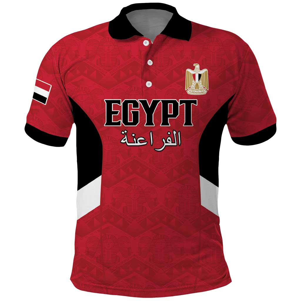 Custom Egypt Football Polo Shirt Pharaohs Road To The World 2026 - Wonder Print Shop