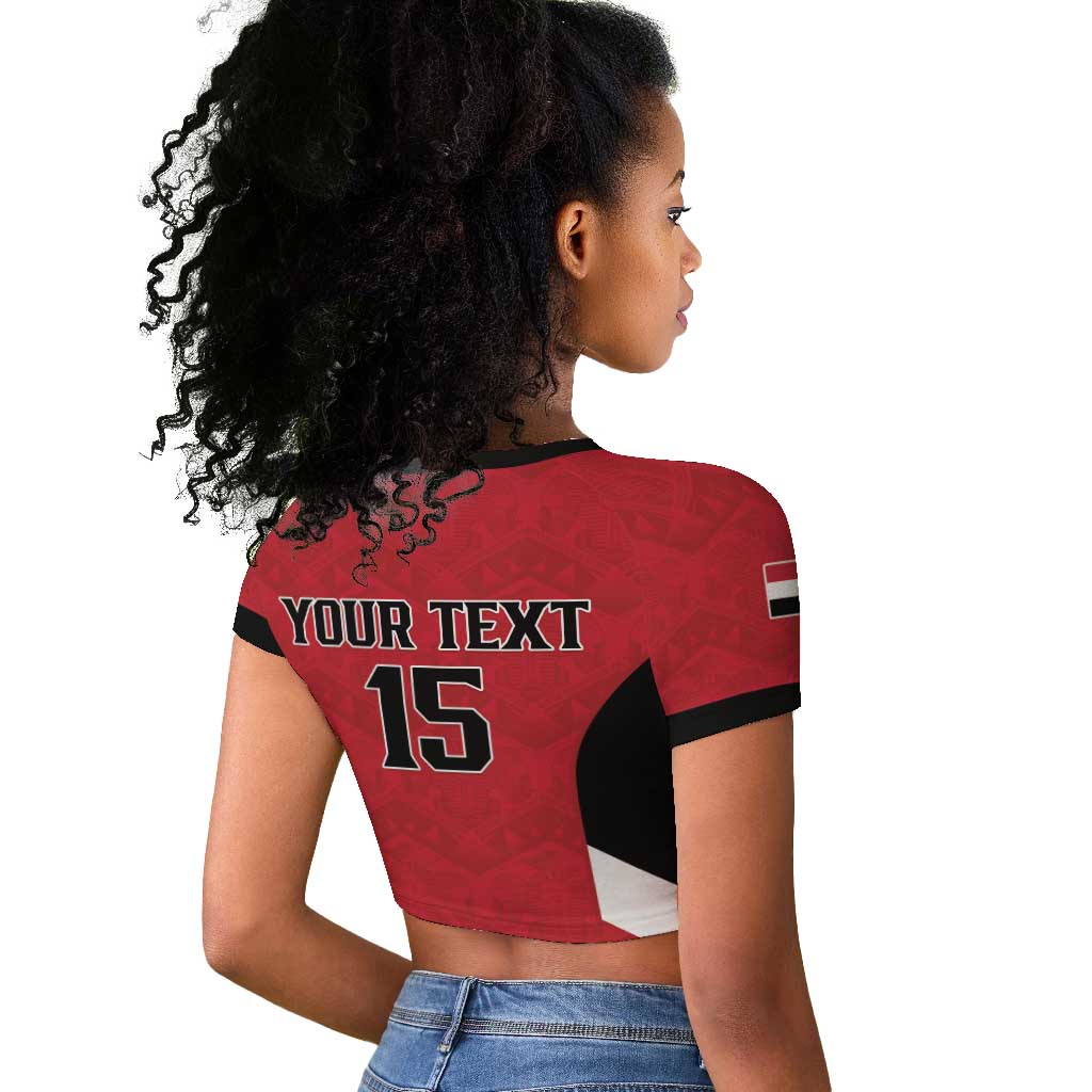 Custom Egypt Football Raglan Cropped T shirt Pharaohs Road To The World 2026 - Wonder Print Shop