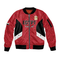 Custom Egypt Football Sleeve Zip Bomber Jacket Pharaohs Road To The World 2026 - Wonder Print Shop