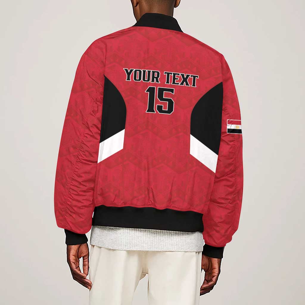 Custom Egypt Football Sleeve Zip Bomber Jacket Pharaohs Road To The World 2026 - Wonder Print Shop