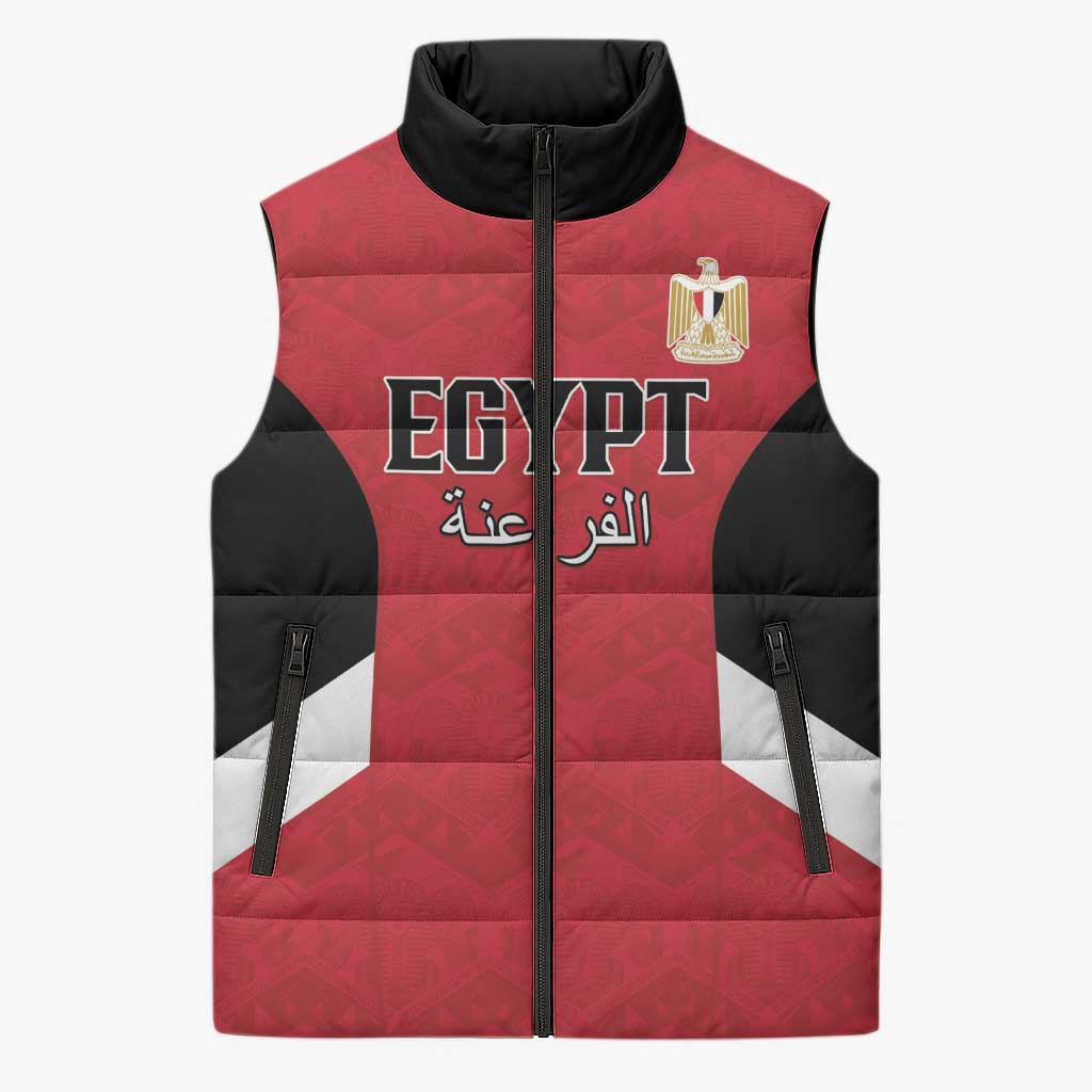 Custom Egypt Football Sleeveless Puffer Jacket Pharaohs Road To The World 2026 - Wonder Print Shop