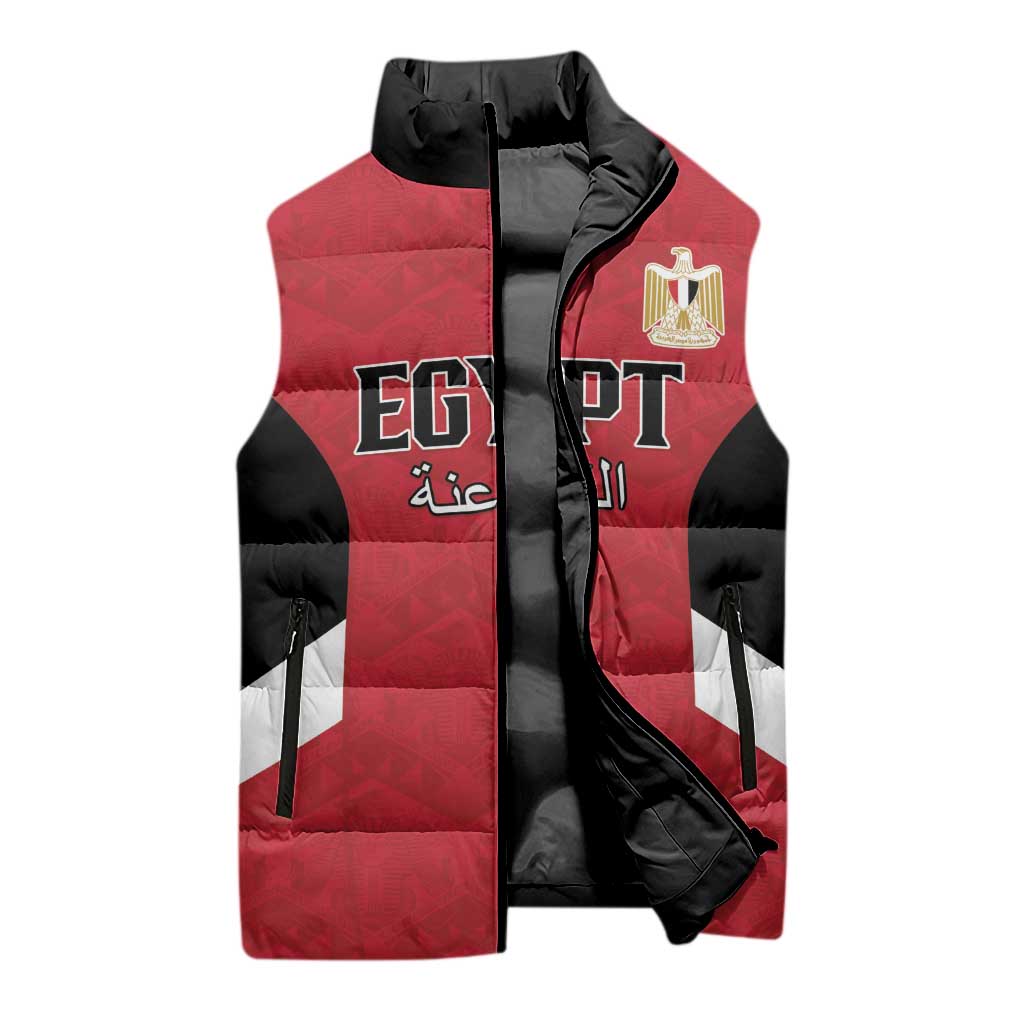 Custom Egypt Football Sleeveless Puffer Jacket Pharaohs Road To The World 2026 - Wonder Print Shop