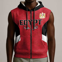 Custom Egypt Football Sleeveless Zip Hoodie Pharaohs Road To The World 2026 - Wonder Print Shop