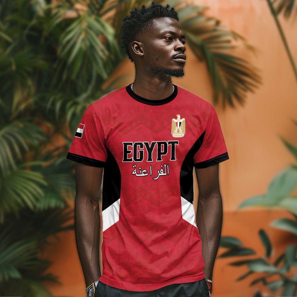 Custom Egypt Football T shirt Pharaohs Road To The World 2026 - Wonder Print Shop
