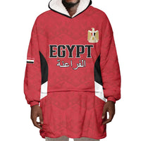 Custom Egypt Football Wearable Blanket Hoodie Pharaohs Road To The World 2026 - Wonder Print Shop