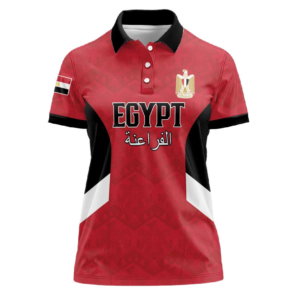 Custom Egypt Football Women Polo Shirt Pharaohs Road To The World 2026 - Wonder Print Shop