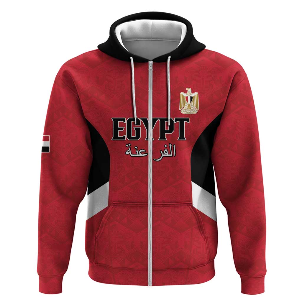 Custom Egypt Football Zip Hoodie Pharaohs Road To The World 2026 - Wonder Print Shop