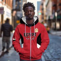 Custom Egypt Football Zip Hoodie Pharaohs Road To The World 2026 - Wonder Print Shop