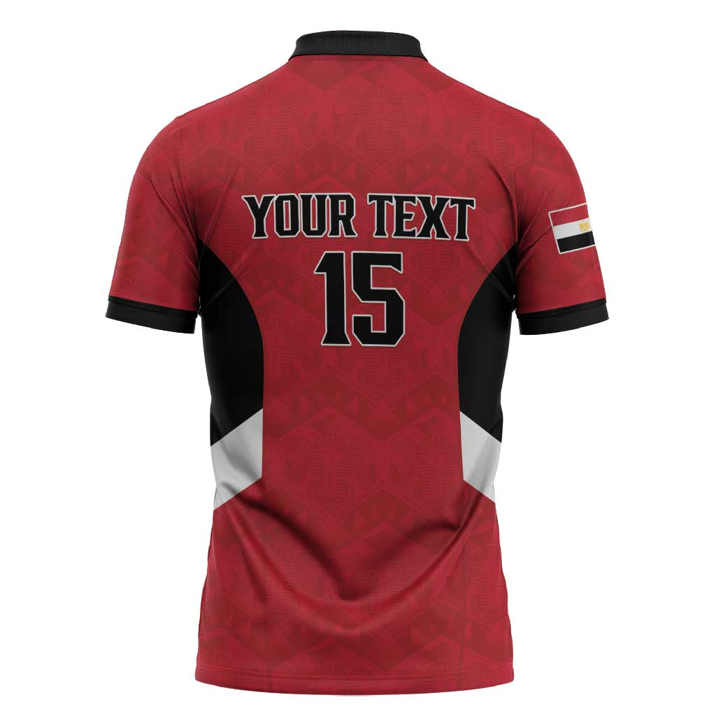 Custom Egypt Football Zipper Polo Shirt Pharaohs Road To The World 2026 - Wonder Print Shop