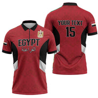 Custom Egypt Football Zipper Polo Shirt Pharaohs Road To The World 2026 - Wonder Print Shop