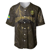 Custom Gabon Football Baseball Jersey Black Panther Thunder - Wonder Print Shop