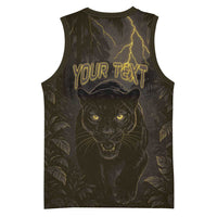 Custom Gabon Football Basketball Jersey Black Panther Thunder - Wonder Print Shop
