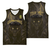 Custom Gabon Football Basketball Jersey Black Panther Thunder - Wonder Print Shop