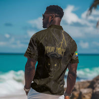 Custom Gabon Football Hawaiian Shirt Black Panther Thunder - Wonder Print Shop