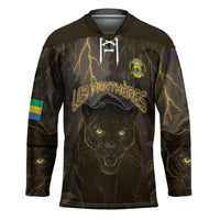 Custom Gabon Football Hockey Jersey Black Panther Thunder - Wonder Print Shop