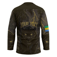 Custom Gabon Football Hockey Jersey Black Panther Thunder - Wonder Print Shop