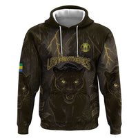 Custom Gabon Football Hoodie Black Panther Thunder - Wonder Print Shop
