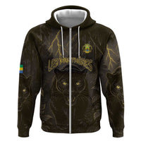 Custom Gabon Football Hoodie Black Panther Thunder - Wonder Print Shop