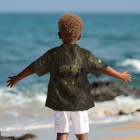 Custom Gabon Football Kid Hawaiian Shirt Black Panther Thunder - Wonder Print Shop