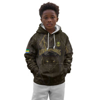 Custom Gabon Football Kid Hoodie Black Panther Thunder - Wonder Print Shop