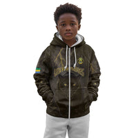 Custom Gabon Football Kid Hoodie Black Panther Thunder - Wonder Print Shop