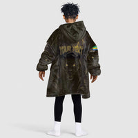 Custom Gabon Football Kid Wearable Blanket Hoodie Black Panther Thunder - Wonder Print Shop
