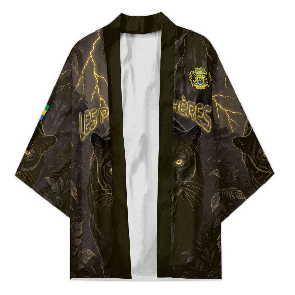 Custom Gabon Football Kimono Black Panther Thunder - Wonder Print Shop