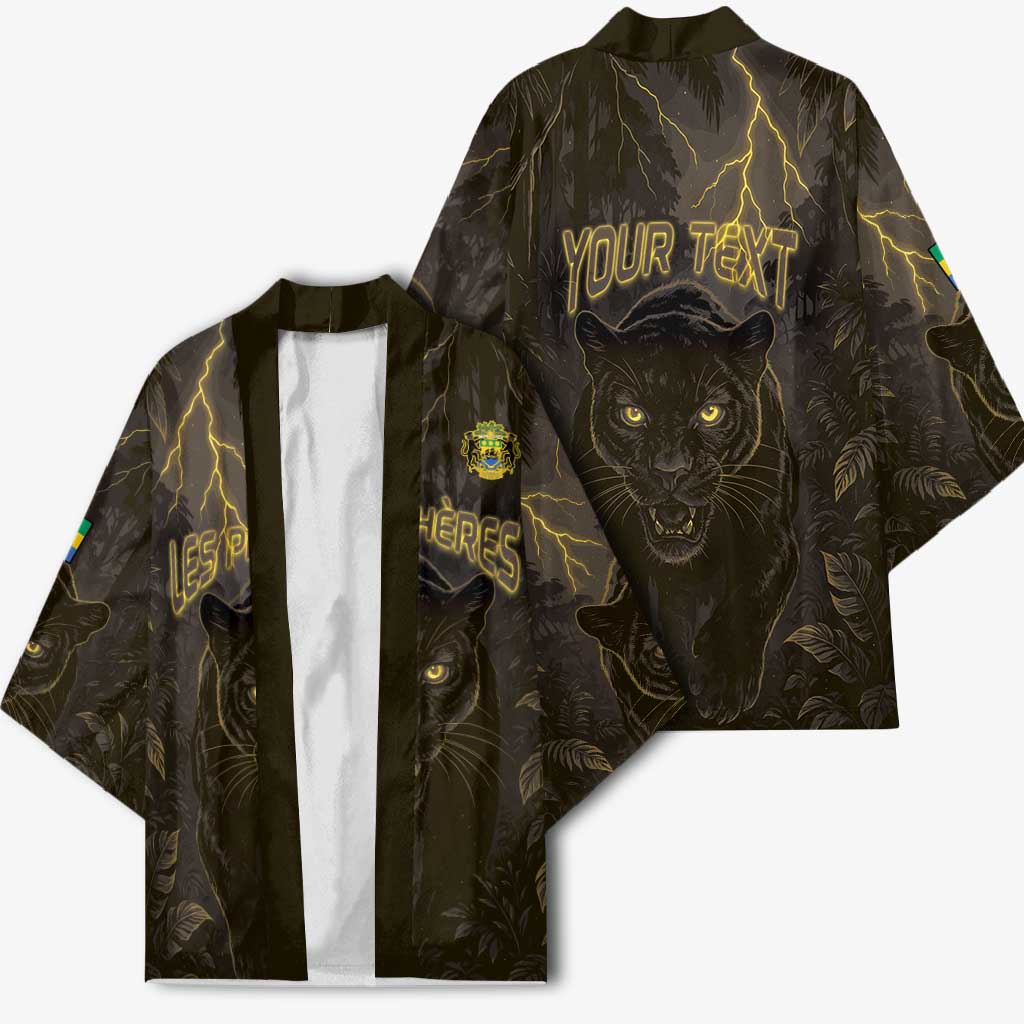 Custom Gabon Football Kimono Black Panther Thunder - Wonder Print Shop