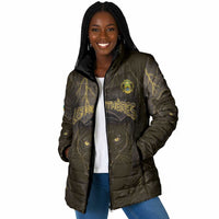 Custom Gabon Football Padded Jacket Black Panther Thunder - Wonder Print Shop