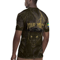 Custom Gabon Football Rugby Jersey Black Panther Thunder - Wonder Print Shop