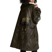 Custom Gabon Football Wearable Blanket Hoodie Black Panther Thunder - Wonder Print Shop