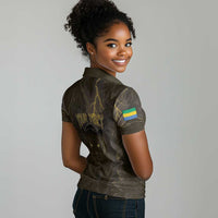 Custom Gabon Football Women Polo Shirt Black Panther Thunder - Wonder Print Shop