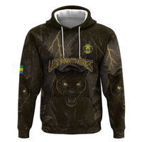 Custom Gabon Football Zip Hoodie Black Panther Thunder - Wonder Print Shop