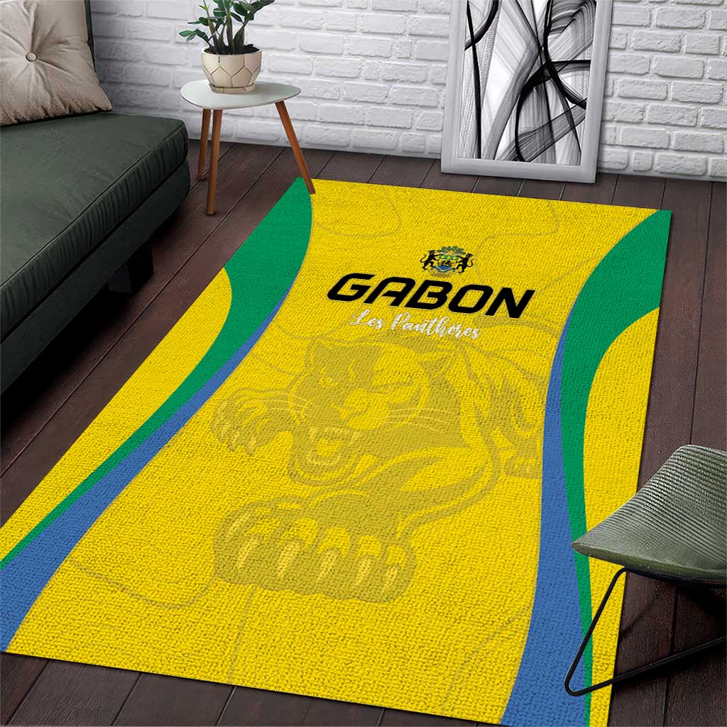Gabon Football Area Rug Go Champions Les Pantheres - Wonder Print Shop