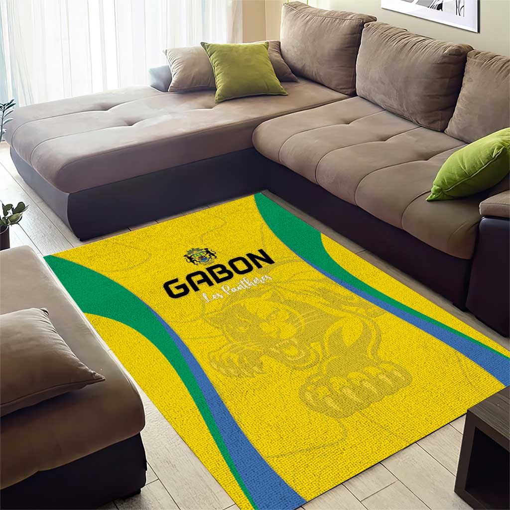 Gabon Football Area Rug Go Champions Les Pantheres - Wonder Print Shop