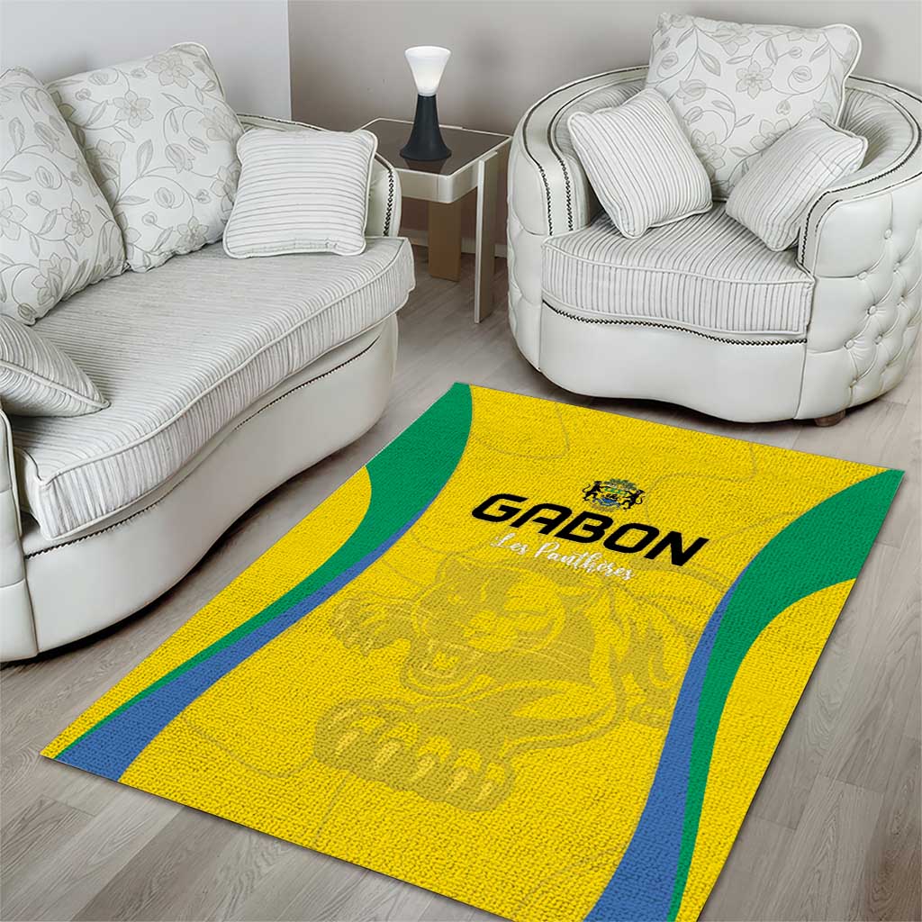 Gabon Football Area Rug Go Champions Les Pantheres - Wonder Print Shop