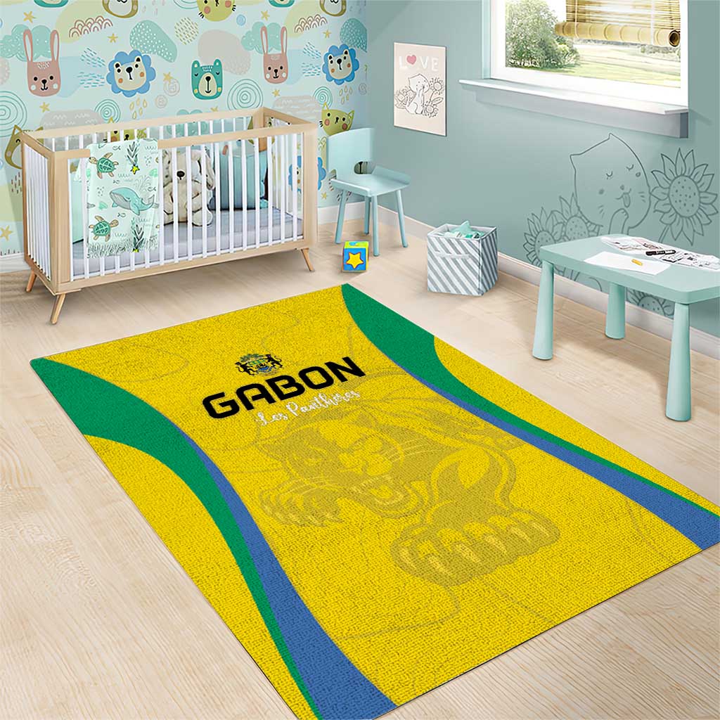 Gabon Football Area Rug Go Champions Les Pantheres - Wonder Print Shop