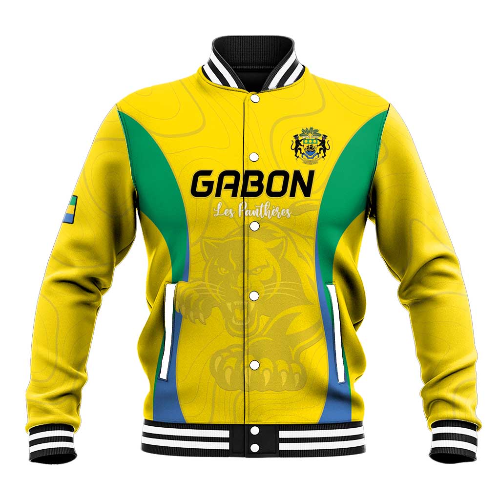 Custom Gabon Football Baseball Jacket Go Champions Les Pantheres - Wonder Print Shop
