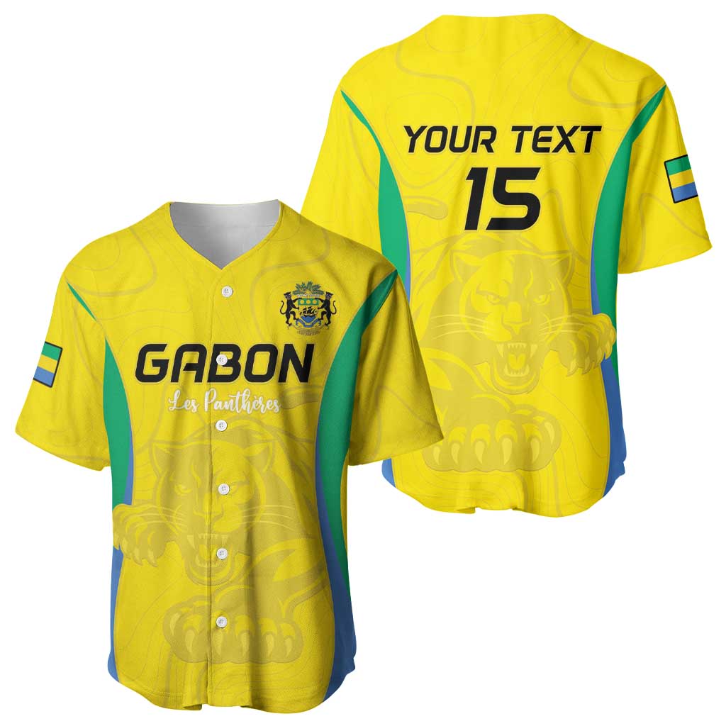 Custom Gabon Football Baseball Jersey Go Champions Les Pantheres - Wonder Print Shop